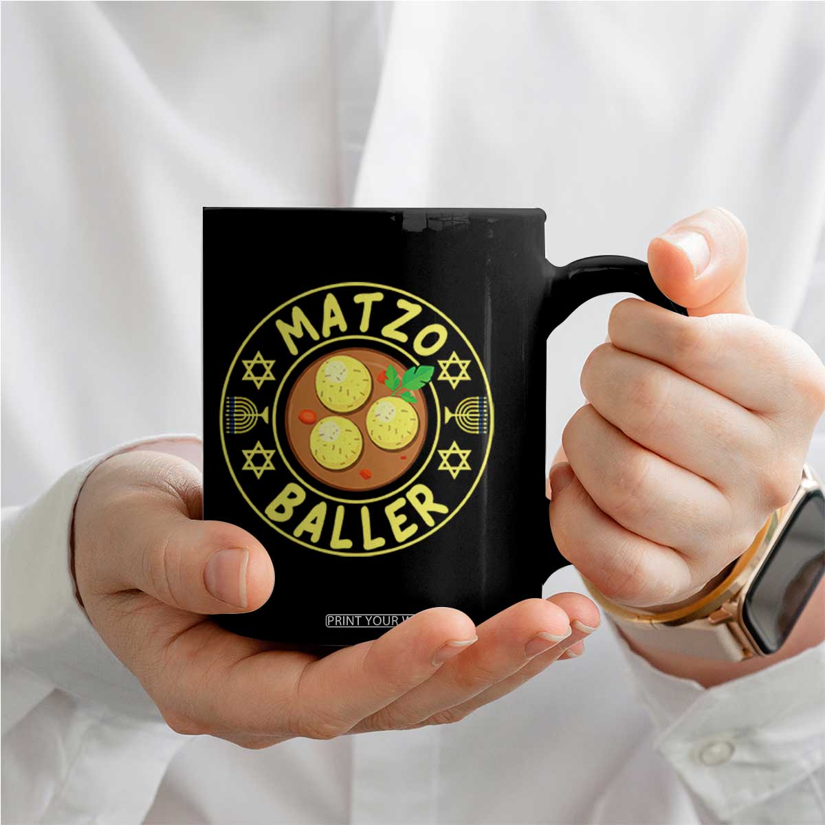 Funny Hanukkah Food Lover Gift Coffee Mug Matzo Baller TS12 Print Your Wear