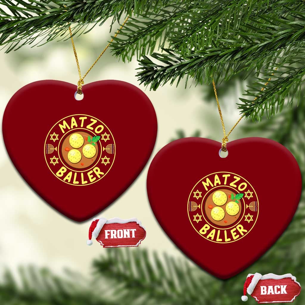 Funny Hanukkah Food Lover Gift Ceramic Ornament Matzo Baller TS12 Print Your Wear