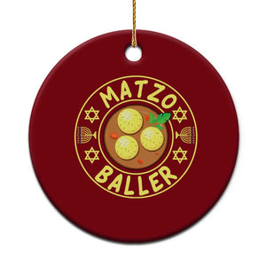 Funny Hanukkah Food Lover Gift Ceramic Ornament Matzo Baller TS12 1pc Red Print Your Wear