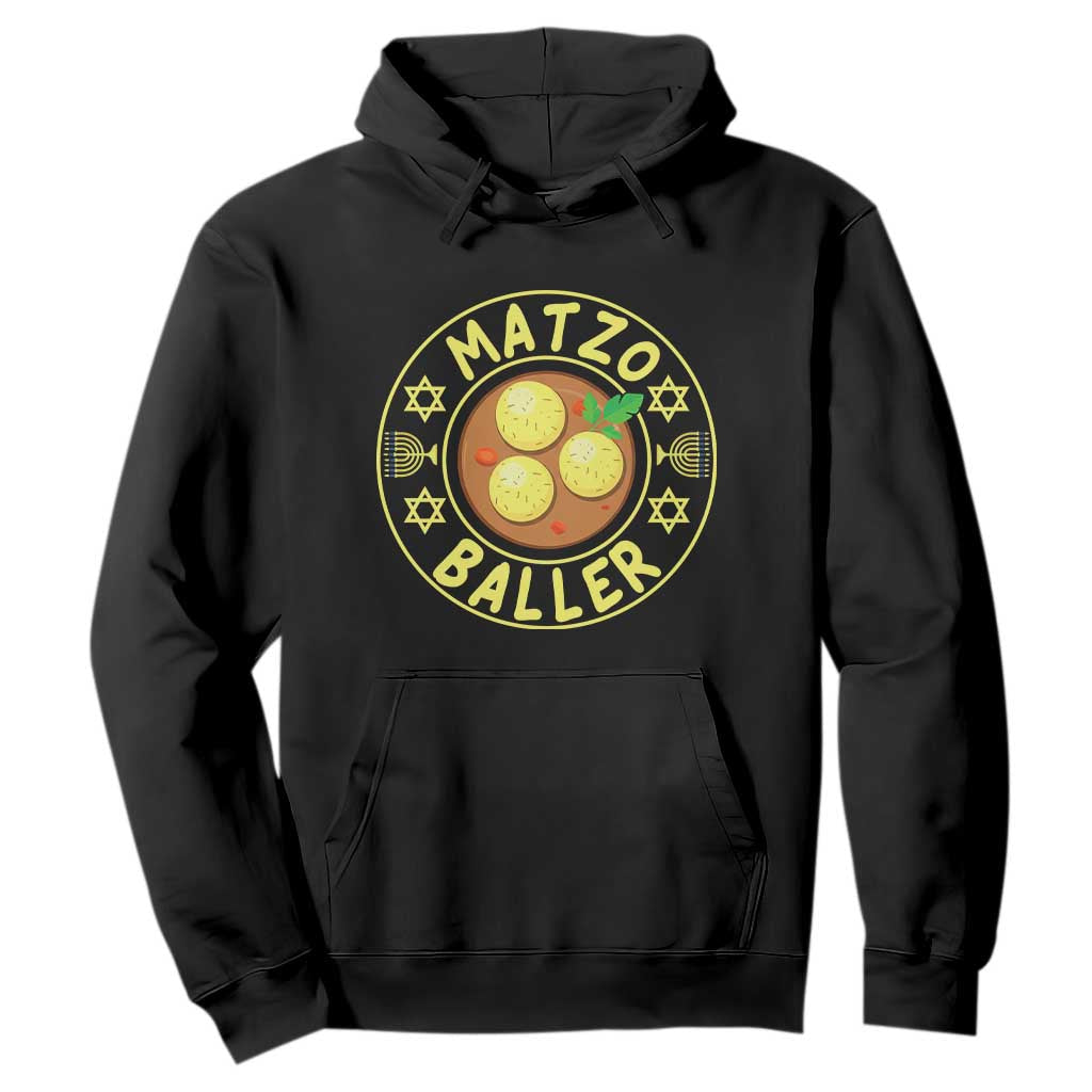 Funny Hanukkah Food Lover Gift Hoodie Matzo Baller TS12 Black Print Your Wear
