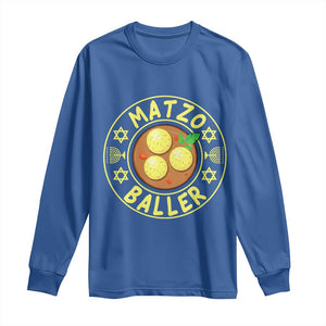 Funny Hanukkah Food Lover Gift Long Sleeve Shirt Matzo Baller TS12 Royal Blue Print Your Wear