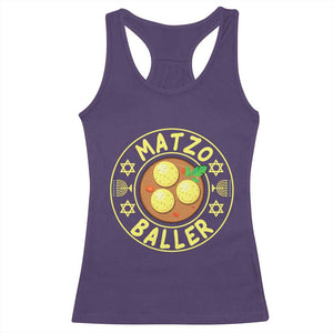 Funny Hanukkah Food Lover Gift Racerback Tank Top Matzo Baller TS12 Purple Print Your Wear