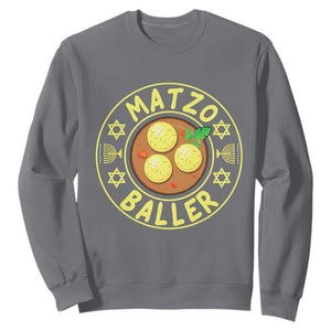 Funny Hanukkah Food Lover Gift Sweatshirt Matzo Baller TS12 Charcoal Print Your Wear