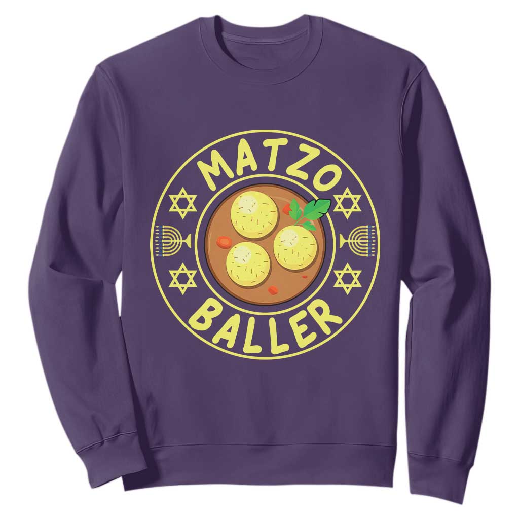 Funny Hanukkah Food Lover Gift Sweatshirt Matzo Baller TS12 Purple Print Your Wear
