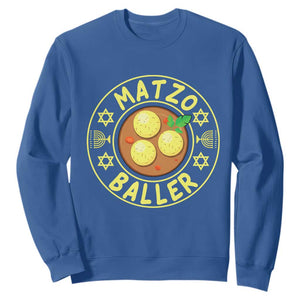 Funny Hanukkah Food Lover Gift Sweatshirt Matzo Baller TS12 Royal Blue Print Your Wear