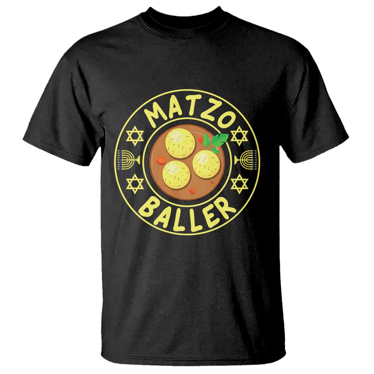 Funny Hanukkah Food Lover Gift T Shirt Matzo Baller TS12 Black Print Your Wear