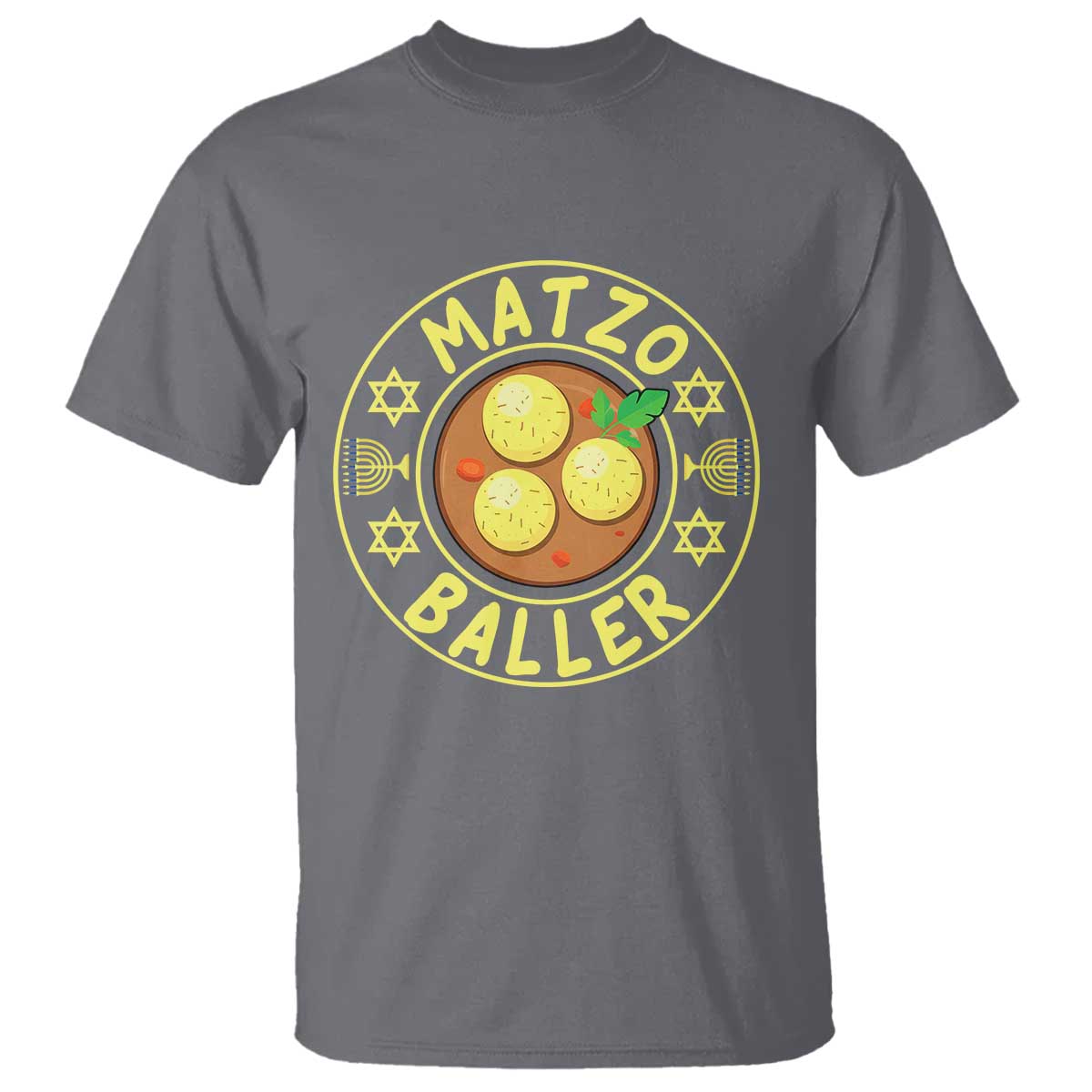 Funny Hanukkah Food Lover Gift T Shirt Matzo Baller TS12 Charcoal Print Your Wear
