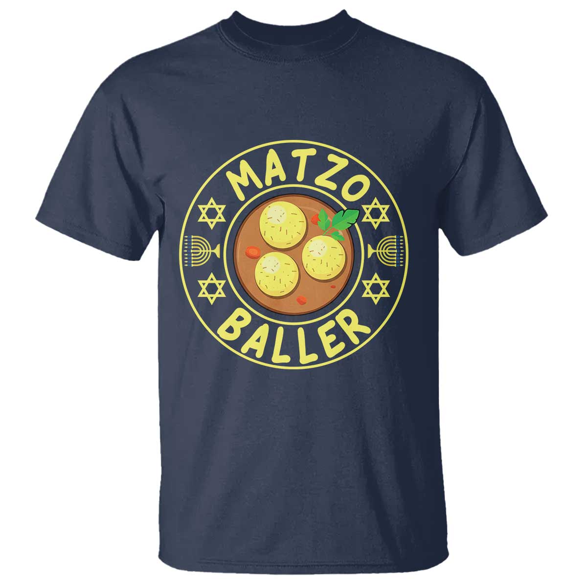 Funny Hanukkah Food Lover Gift T Shirt Matzo Baller TS12 Navy Print Your Wear