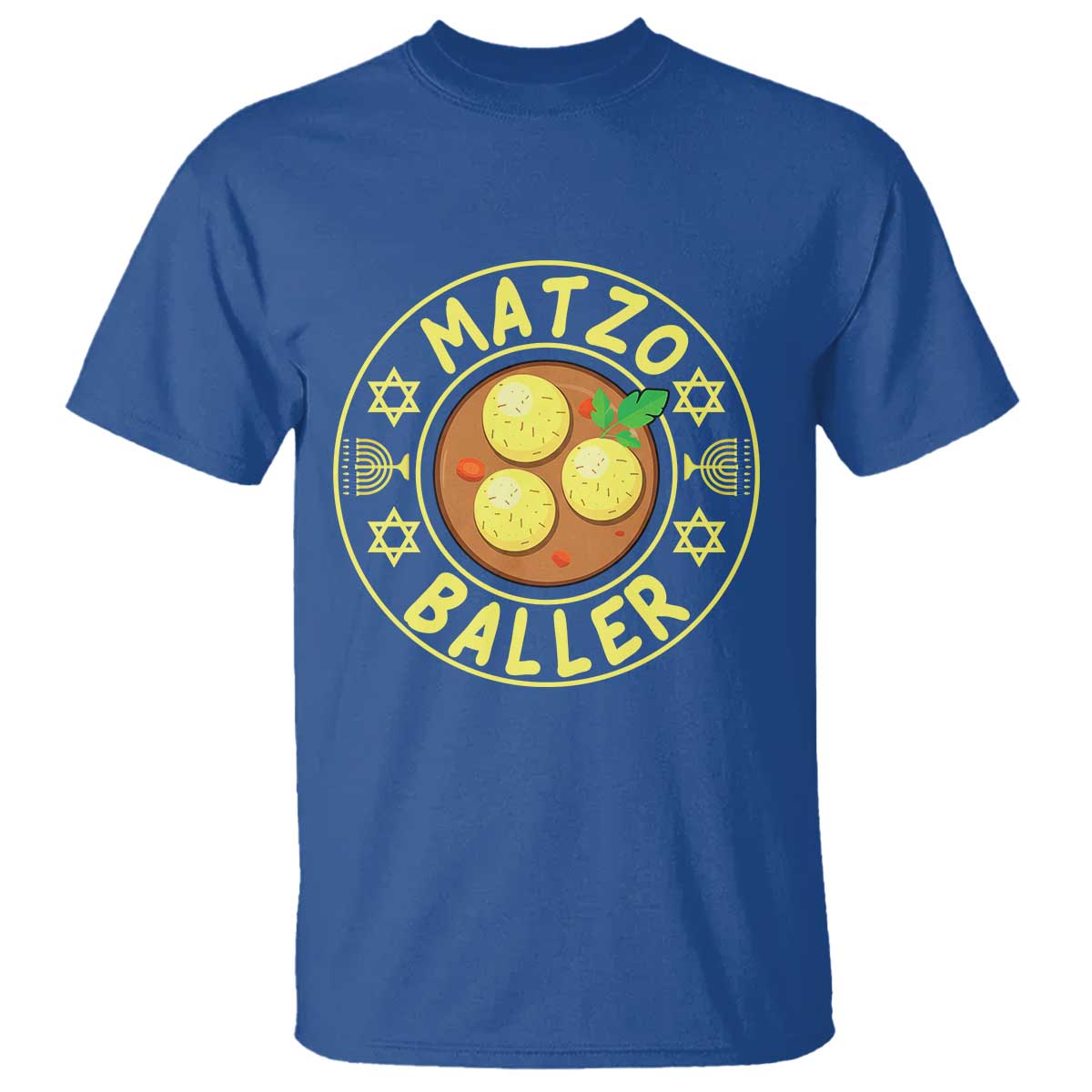 Funny Hanukkah Food Lover Gift T Shirt Matzo Baller TS12 Royal Blue Print Your Wear