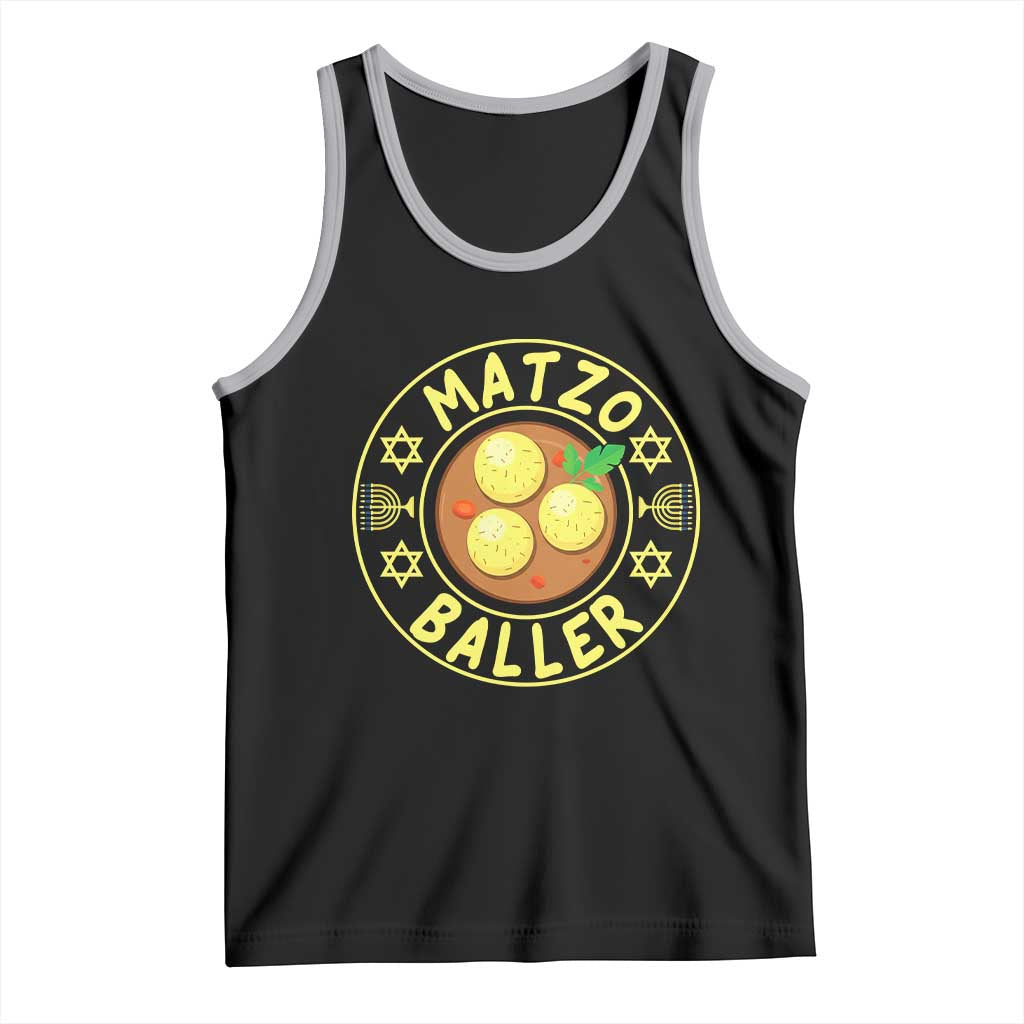 Funny Hanukkah Food Lover Gift Tank Top Matzo Baller TS12 Black Athletic Heather Print Your Wear