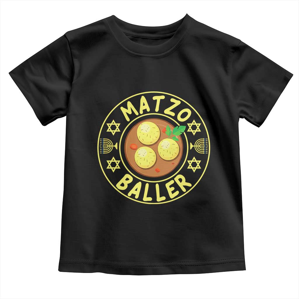 Funny Hanukkah Food Lover Gift Toddler T Shirt Matzo Baller TS12 Black Print Your Wear