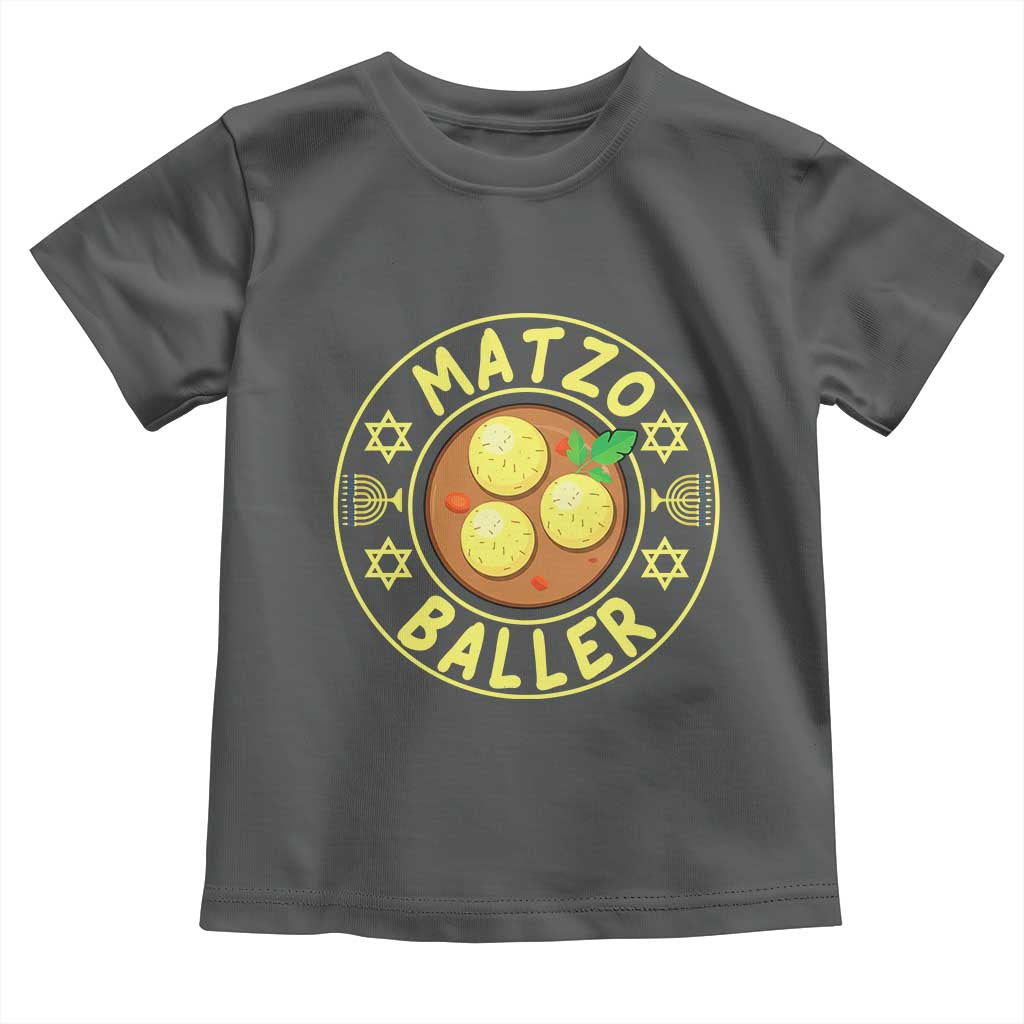Funny Hanukkah Food Lover Gift Toddler T Shirt Matzo Baller TS12 Dark Heather Print Your Wear