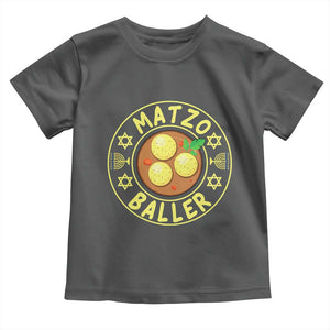 Funny Hanukkah Food Lover Gift Toddler T Shirt Matzo Baller TS12 Dark Heather Print Your Wear