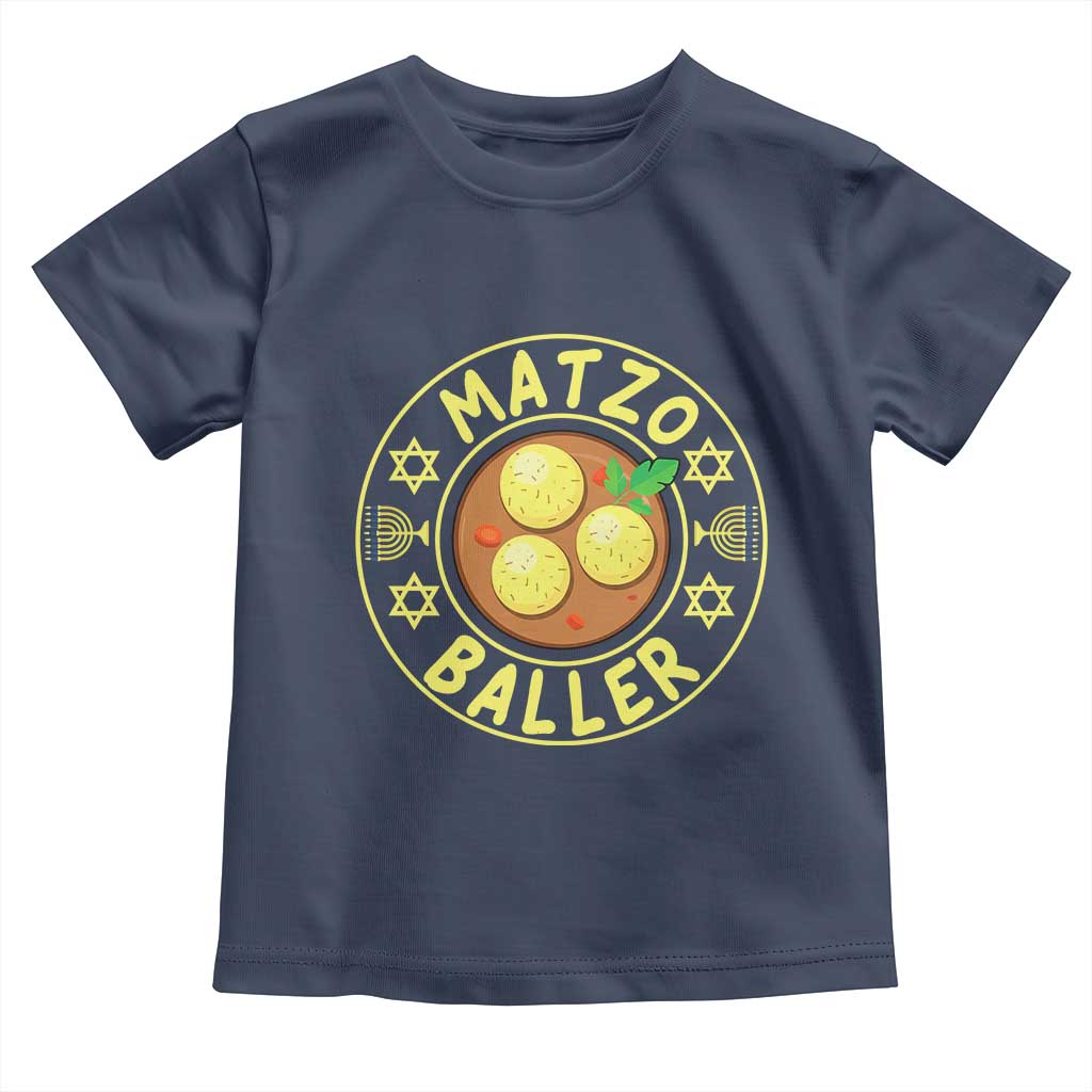 Funny Hanukkah Food Lover Gift Toddler T Shirt Matzo Baller TS12 Navy Print Your Wear
