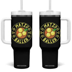Funny Hanukkah Food Lover Gift Tumbler With Handle Matzo Baller TS12 One Size: 40 oz Black Print Your Wear