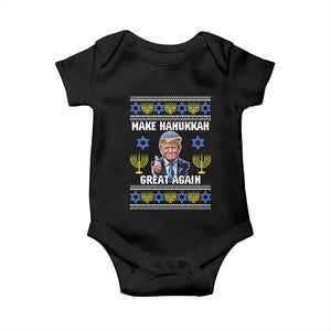 Make Hanukkah Great Again Baby Onesie Funny Ugly Jewish Holiday Gift TS12 Black Print Your Wear