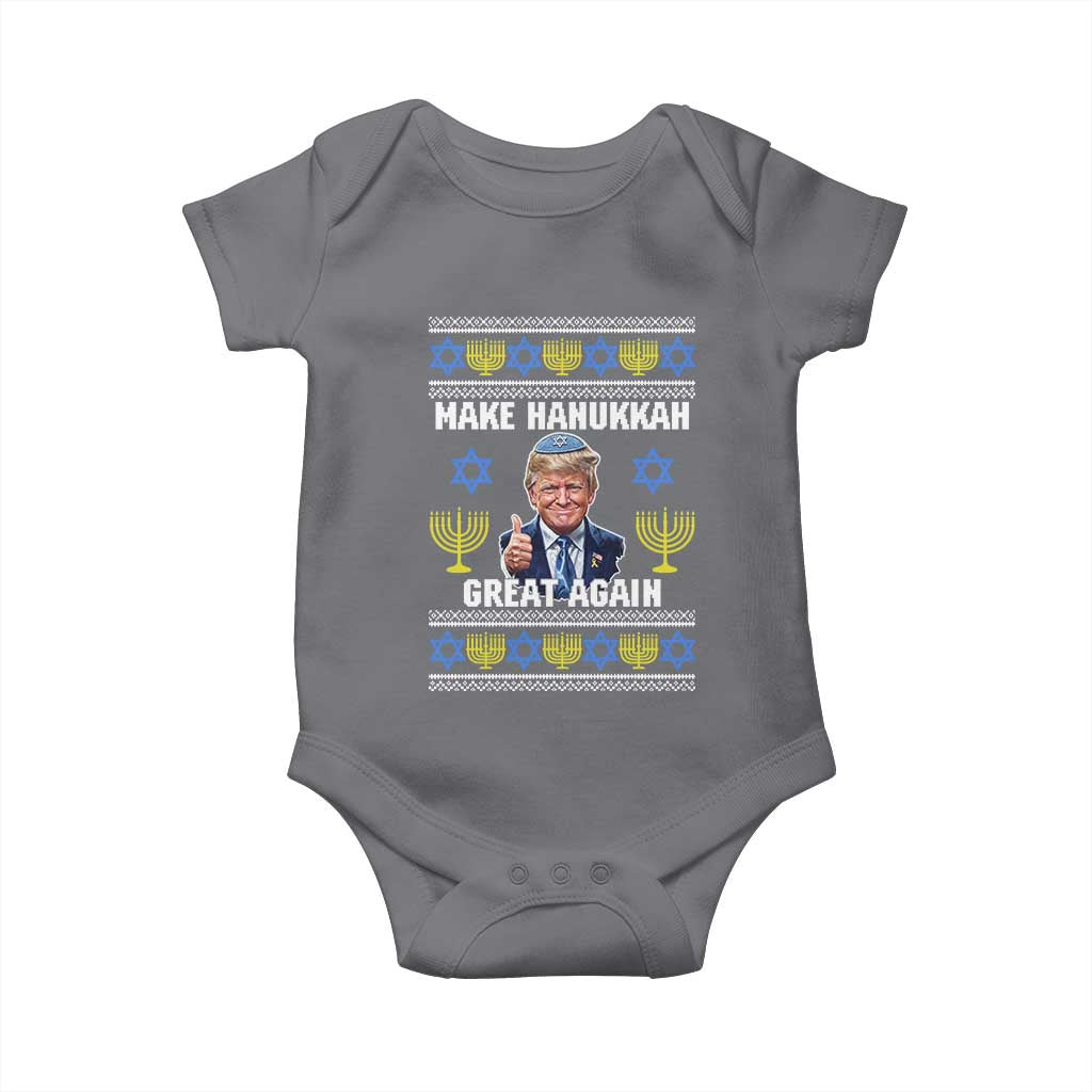 Make Hanukkah Great Again Baby Onesie Funny Ugly Jewish Holiday Gift TS12 Charcoal Print Your Wear