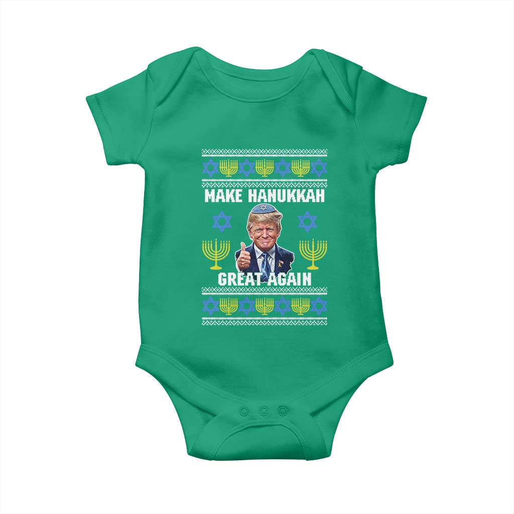 Make Hanukkah Great Again Baby Onesie Funny Ugly Jewish Holiday Gift TS12 Irish Green Print Your Wear