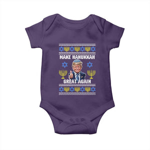 Make Hanukkah Great Again Baby Onesie Funny Ugly Jewish Holiday Gift TS12 Purple Print Your Wear