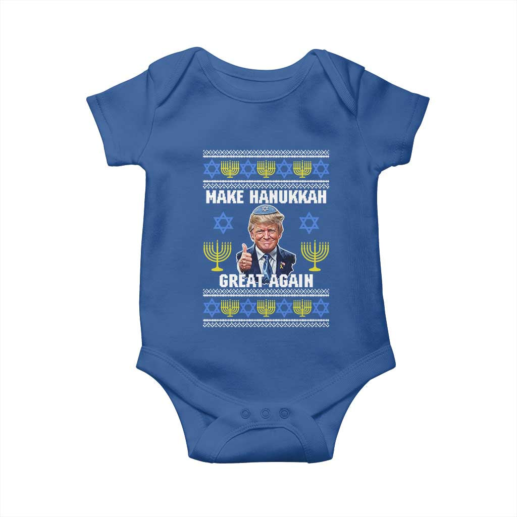Make Hanukkah Great Again Baby Onesie Funny Ugly Jewish Holiday Gift TS12 Royal Blue Print Your Wear