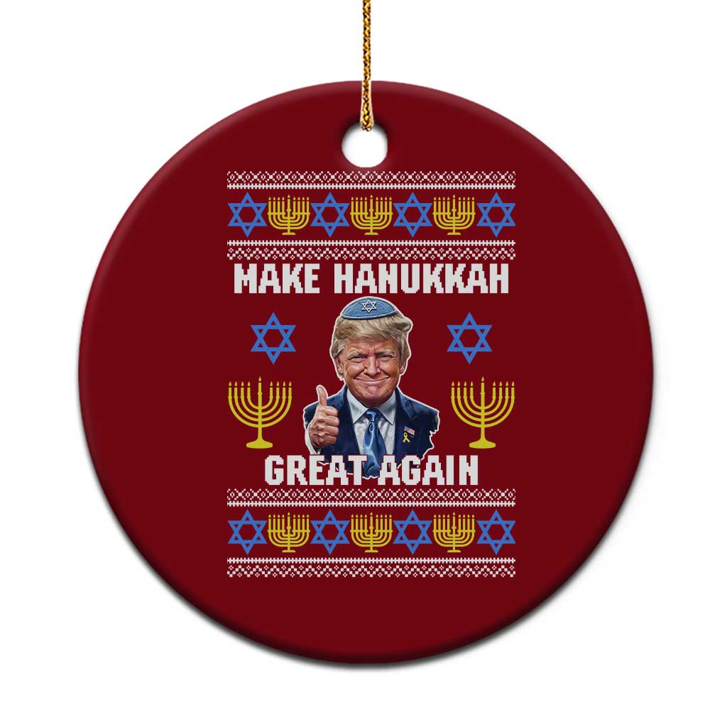 Make Hanukkah Great Again Ceramic Ornament Funny Ugly Jewish Holiday Gift TS12 1pc Red Print Your Wear