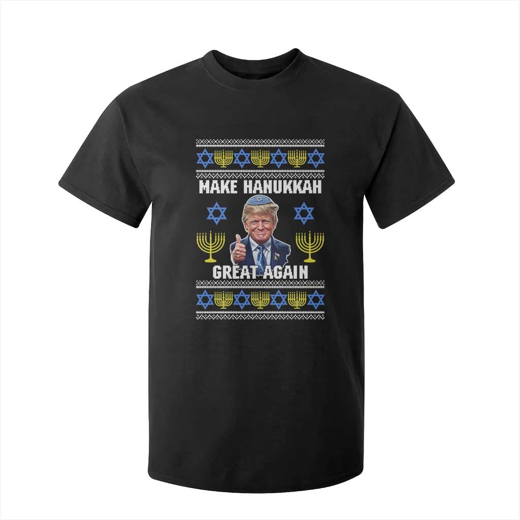 Make Hanukkah Great Again T Shirt For Kid Funny Ugly Jewish Holiday Gift TS12 Black Print Your Wear