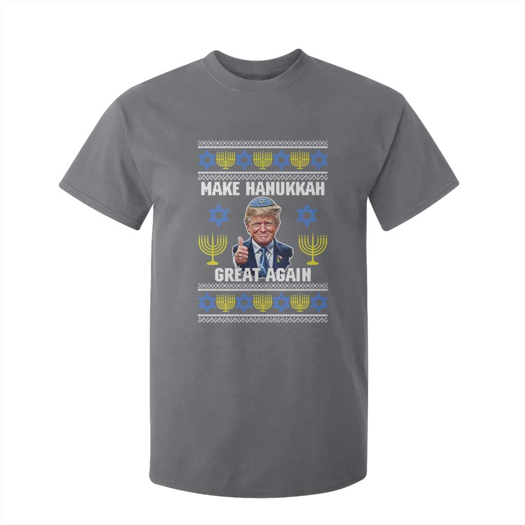 Make Hanukkah Great Again T Shirt For Kid Funny Ugly Jewish Holiday Gift TS12 Charcoal Print Your Wear