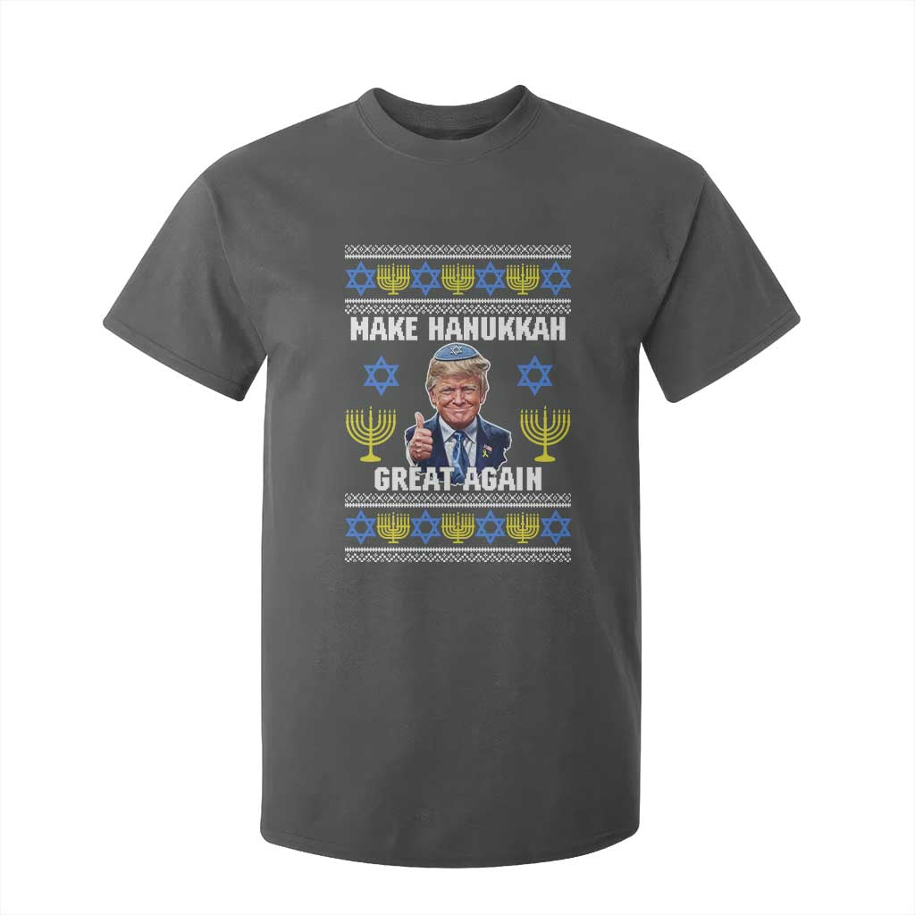 Make Hanukkah Great Again T Shirt For Kid Funny Ugly Jewish Holiday Gift TS12 Dark Heather Print Your Wear