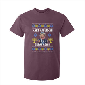 Make Hanukkah Great Again T Shirt For Kid Funny Ugly Jewish Holiday Gift TS12 Maroon Print Your Wear