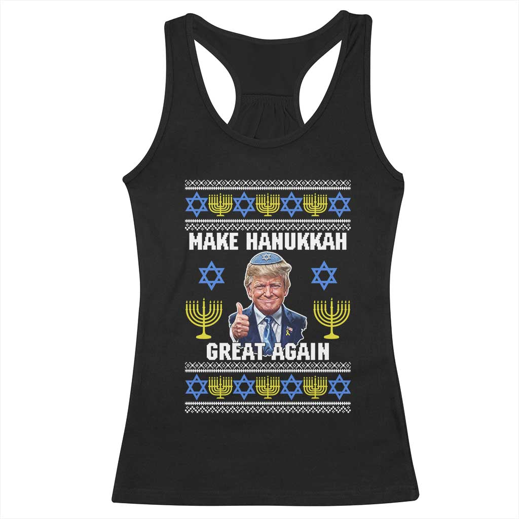 Make Hanukkah Great Again Racerback Tank Top Funny Ugly Jewish Holiday Gift TS12 Black Print Your Wear
