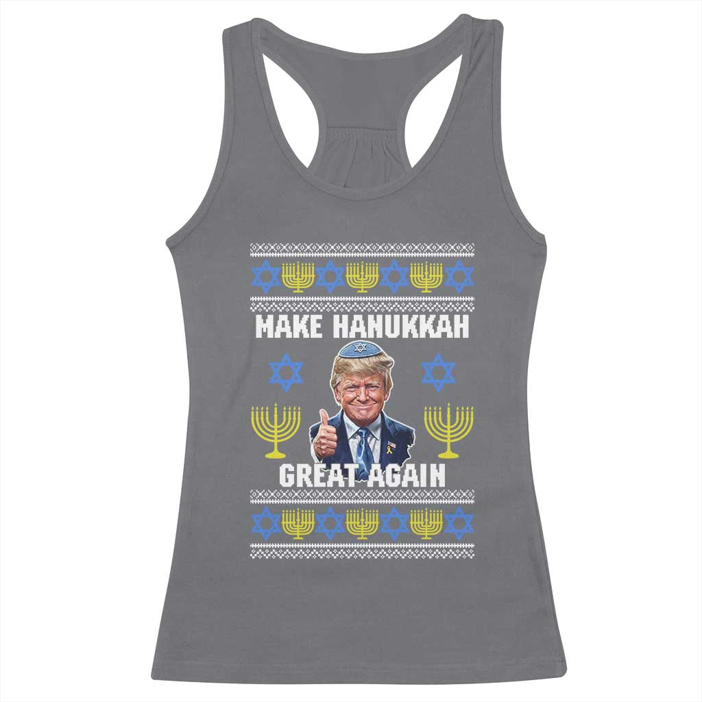 Make Hanukkah Great Again Racerback Tank Top Funny Ugly Jewish Holiday Gift TS12 Charcoal Print Your Wear