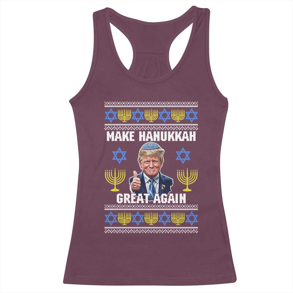 Make Hanukkah Great Again Racerback Tank Top Funny Ugly Jewish Holiday Gift TS12 Maroon Print Your Wear