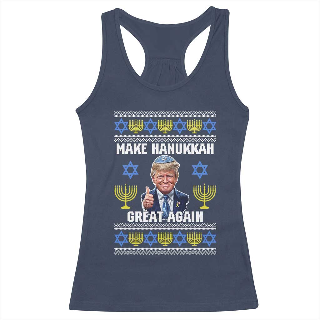 Make Hanukkah Great Again Racerback Tank Top Funny Ugly Jewish Holiday Gift TS12 Navy Print Your Wear