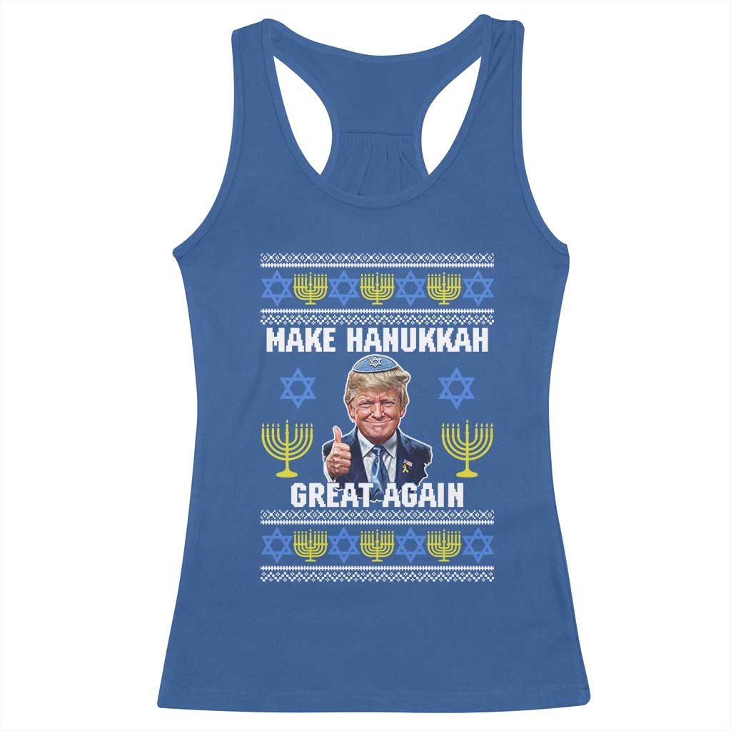 Make Hanukkah Great Again Racerback Tank Top Funny Ugly Jewish Holiday Gift TS12 Royal Blue Print Your Wear