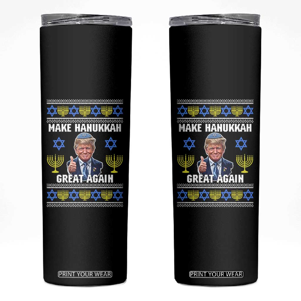 Make Hanukkah Great Again Skinny Tumbler Funny Ugly Jewish Holiday Gift TS12 Black Print Your Wear