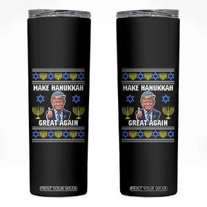 Make Hanukkah Great Again Skinny Tumbler Funny Ugly Jewish Holiday Gift TS12 Black Print Your Wear