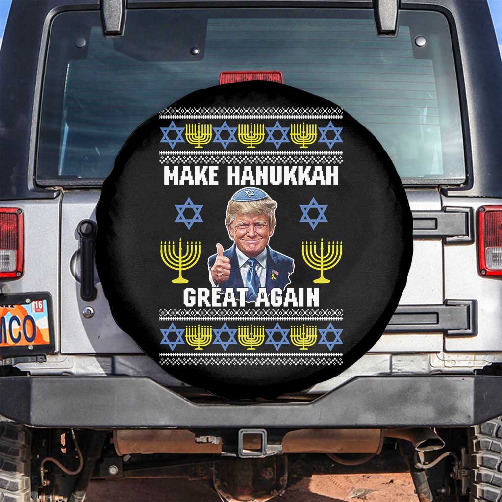 Make Hanukkah Great Again Spare Tire Cover Funny Ugly Jewish Holiday Gift - Print Your Wear