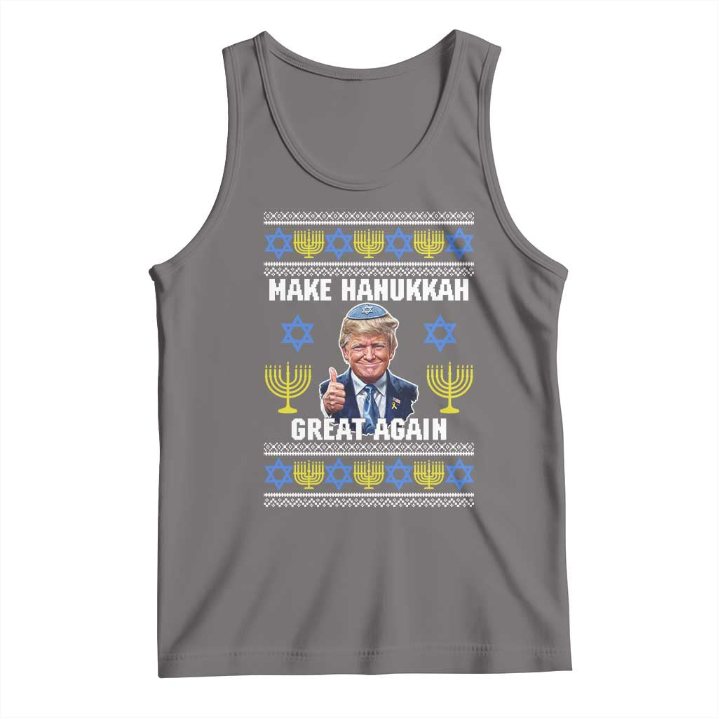 Make Hanukkah Great Again Tank Top Funny Ugly Jewish Holiday Gift TS12 Deep Heather Print Your Wear