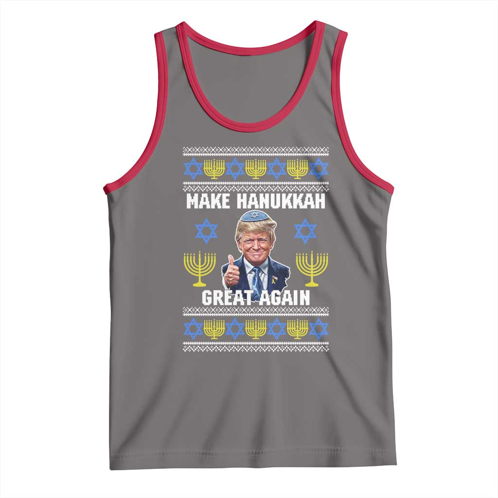 Make Hanukkah Great Again Tank Top Funny Ugly Jewish Holiday Gift TS12 Deep Heather Red Print Your Wear