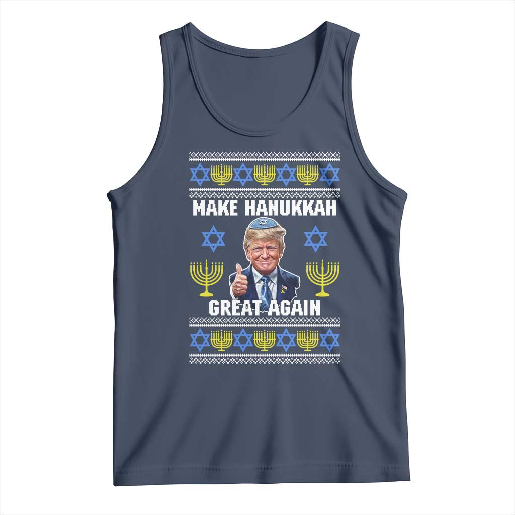 Make Hanukkah Great Again Tank Top Funny Ugly Jewish Holiday Gift TS12 Navy Print Your Wear