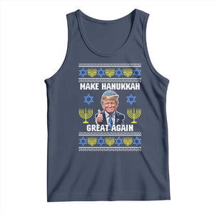 Make Hanukkah Great Again Tank Top Funny Ugly Jewish Holiday Gift TS12 Navy Print Your Wear