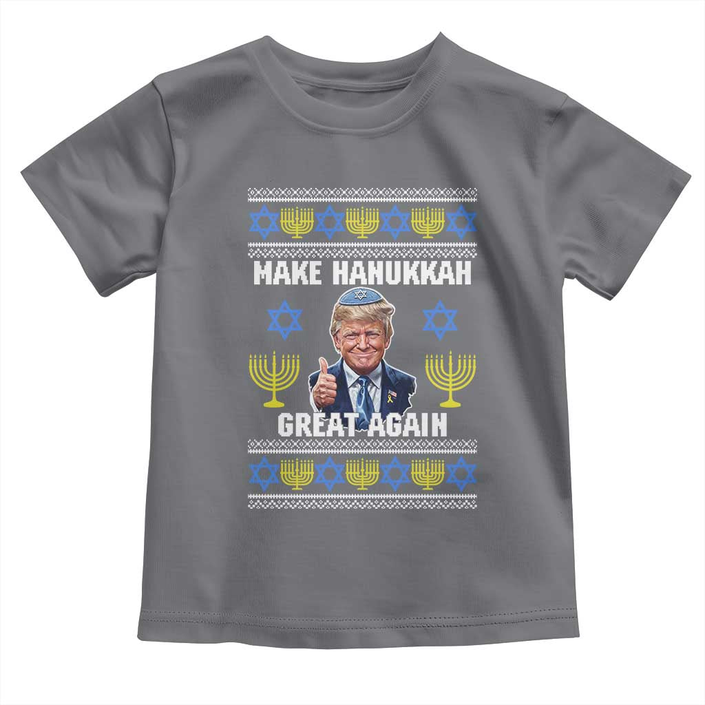 Make Hanukkah Great Again Toddler T Shirt Funny Ugly Jewish Holiday Gift TS12 Charcoal Print Your Wear