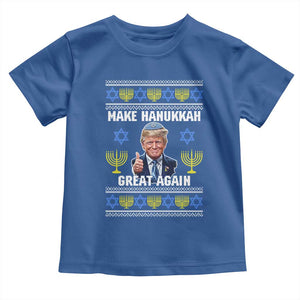 Make Hanukkah Great Again Toddler T Shirt Funny Ugly Jewish Holiday Gift TS12 Royal Blue Print Your Wear