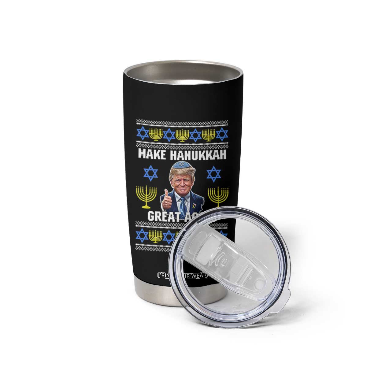 Make Hanukkah Great Again Tumbler Cup Funny Ugly Jewish Holiday Gift TS12 Print Your Wear