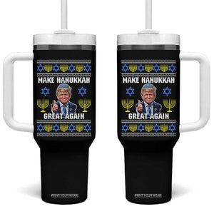 Make Hanukkah Great Again Tumbler With Handle Funny Ugly Jewish Holiday Gift TS12 One Size: 40 oz Black Print Your Wear