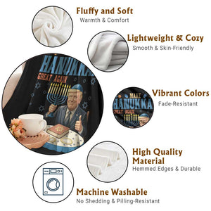 Funny Jewish Holiday Throw Blanket Make Hanukkah Great Again Ugly Gift TS12 Print Your Wear