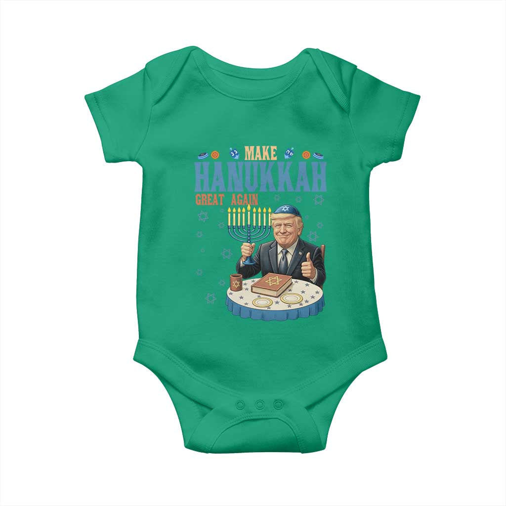 Funny Jewish Holiday Baby Onesie Make Hanukkah Great Again Ugly Gift TS12 Irish Green Print Your Wear