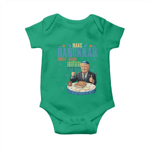 Funny Jewish Holiday Baby Onesie Make Hanukkah Great Again Ugly Gift TS12 Irish Green Print Your Wear