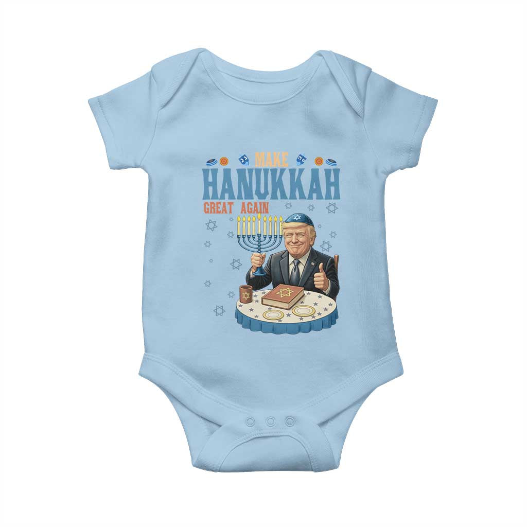 Funny Jewish Holiday Baby Onesie Make Hanukkah Great Again Ugly Gift TS12 Light Blue Print Your Wear