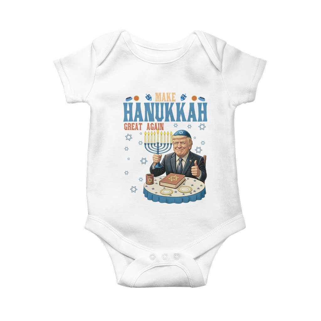 Funny Jewish Holiday Baby Onesie Make Hanukkah Great Again Ugly Gift TS12 White Print Your Wear